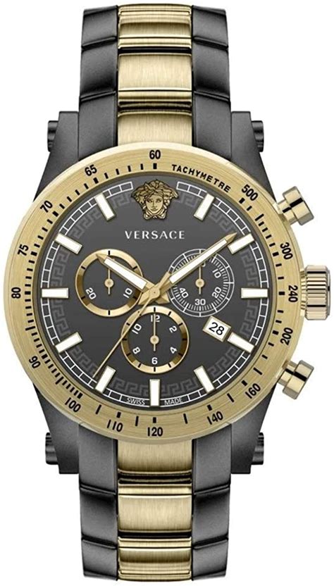 versace gold sapphire crystal watch|Versace chrono watch.